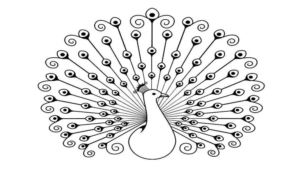 Picture of: Coloring Pages-how to draw a peacock with open feather step by step