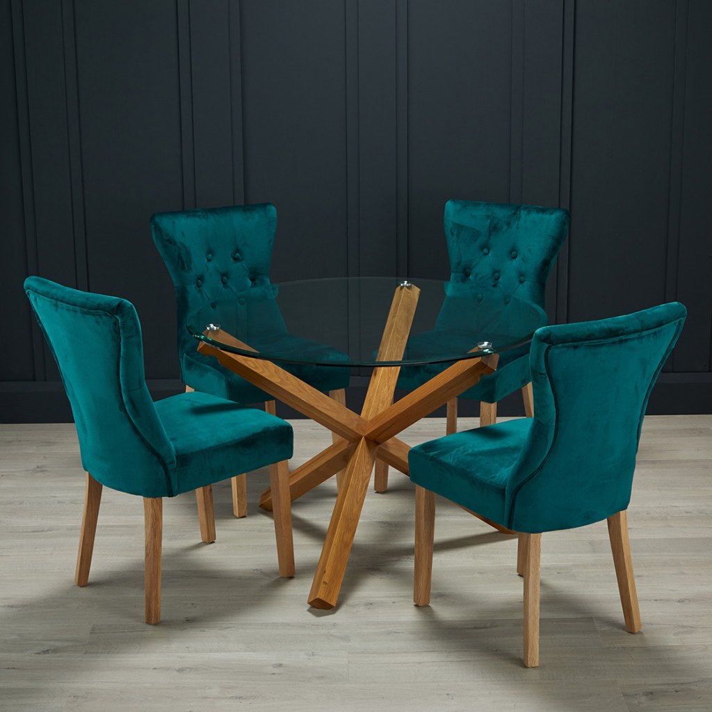 Picture of: Naples Dining Chair Peacock Blue (Pack of )  LPD Furniture