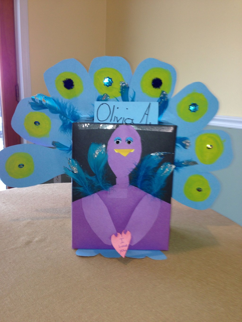 Picture of: Peacock Valentine’s Card Box💕  Valentine card box, Valentine day