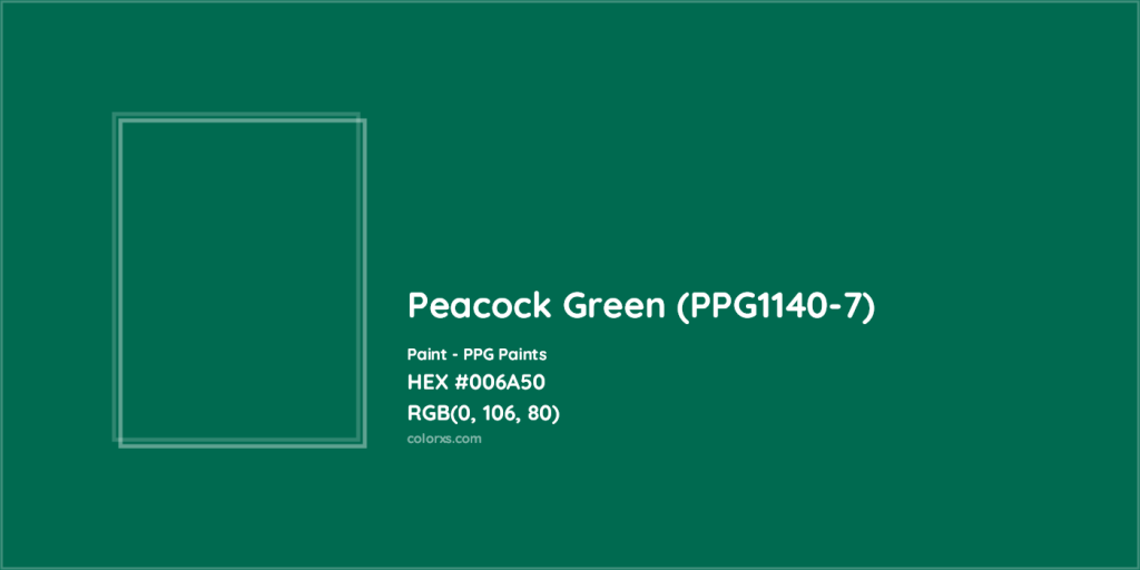 Picture of: PPG Paints Peacock Green (PPG-) Paint color codes, similar