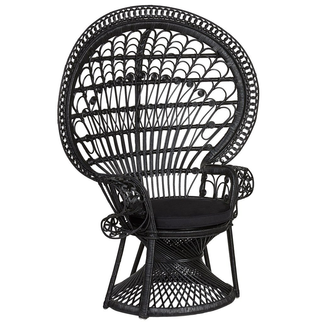 Picture of: Rattan Peacock Chair Black EMMANUELLE