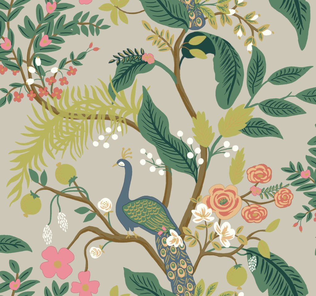 Picture of: RI Rifle Paper Co Linen Peacock Wallpaper – Etsy